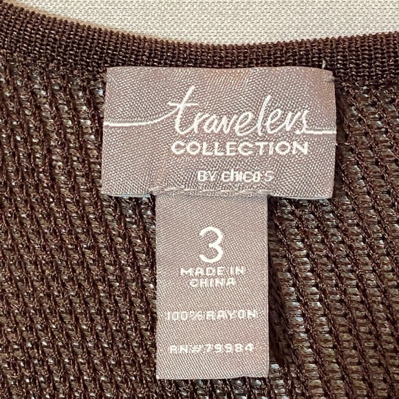 Chico’s Travelers Collection Cardigan Size 3 Zigzag - Picture 7 of 11